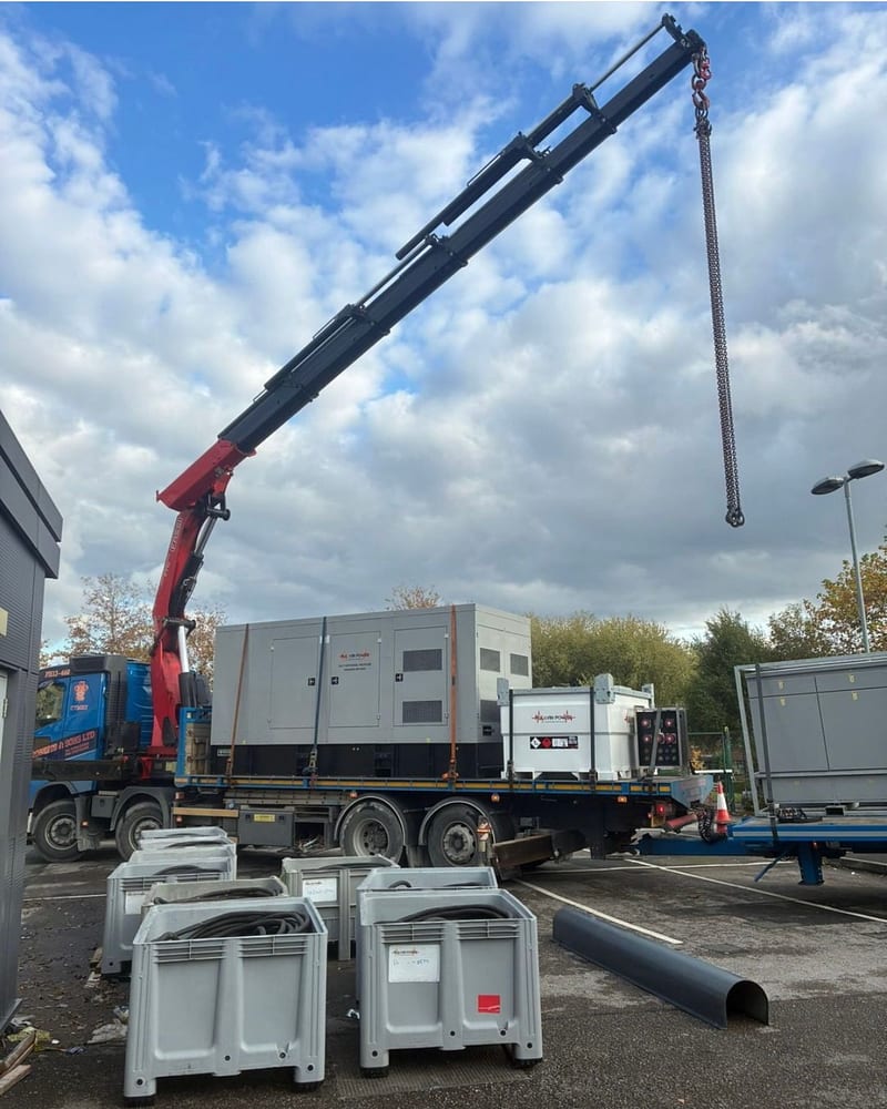 RN Roberts HIAB crane hook on a generator