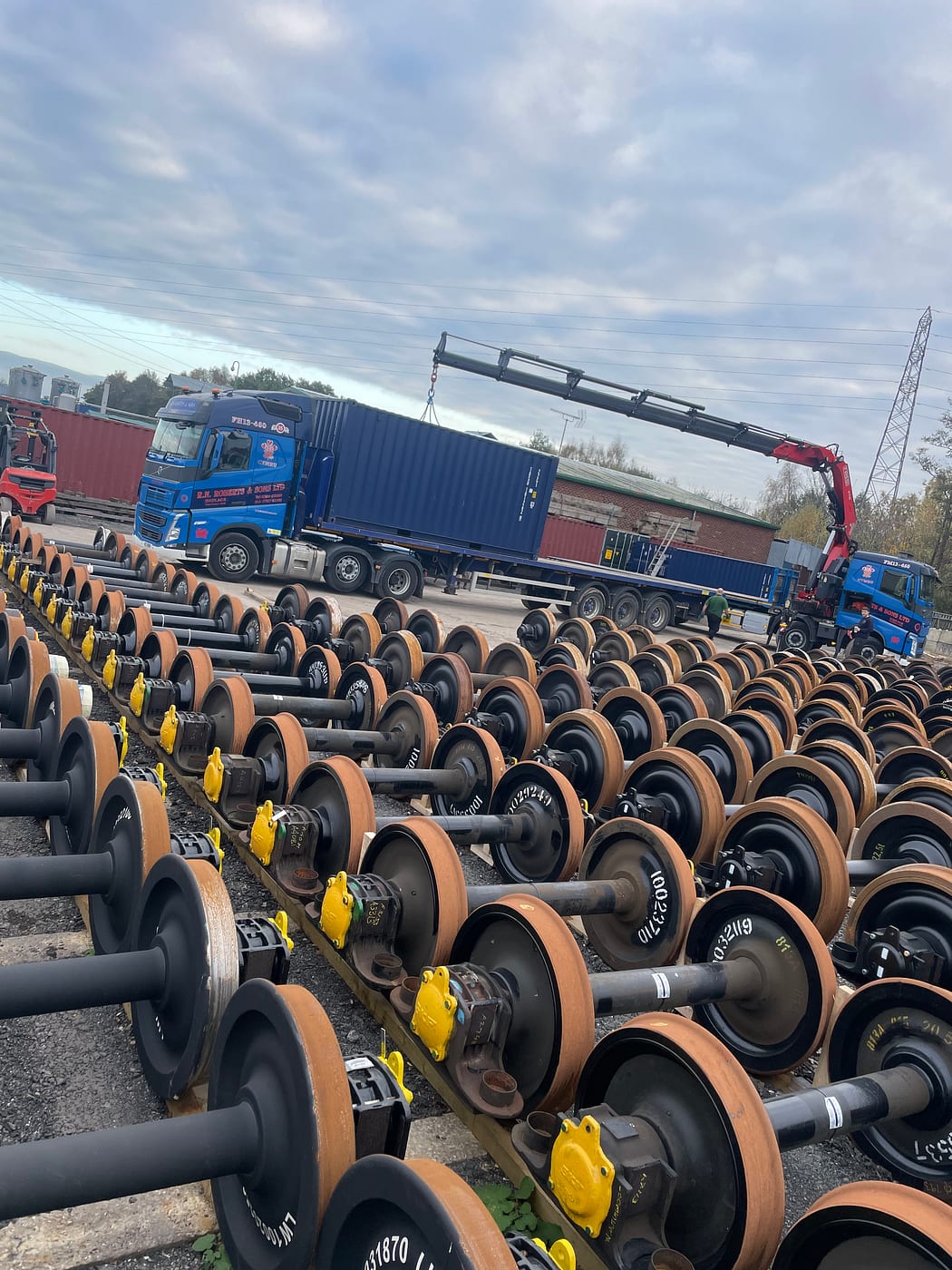 RN Roberts fleet loading railway wheelsets